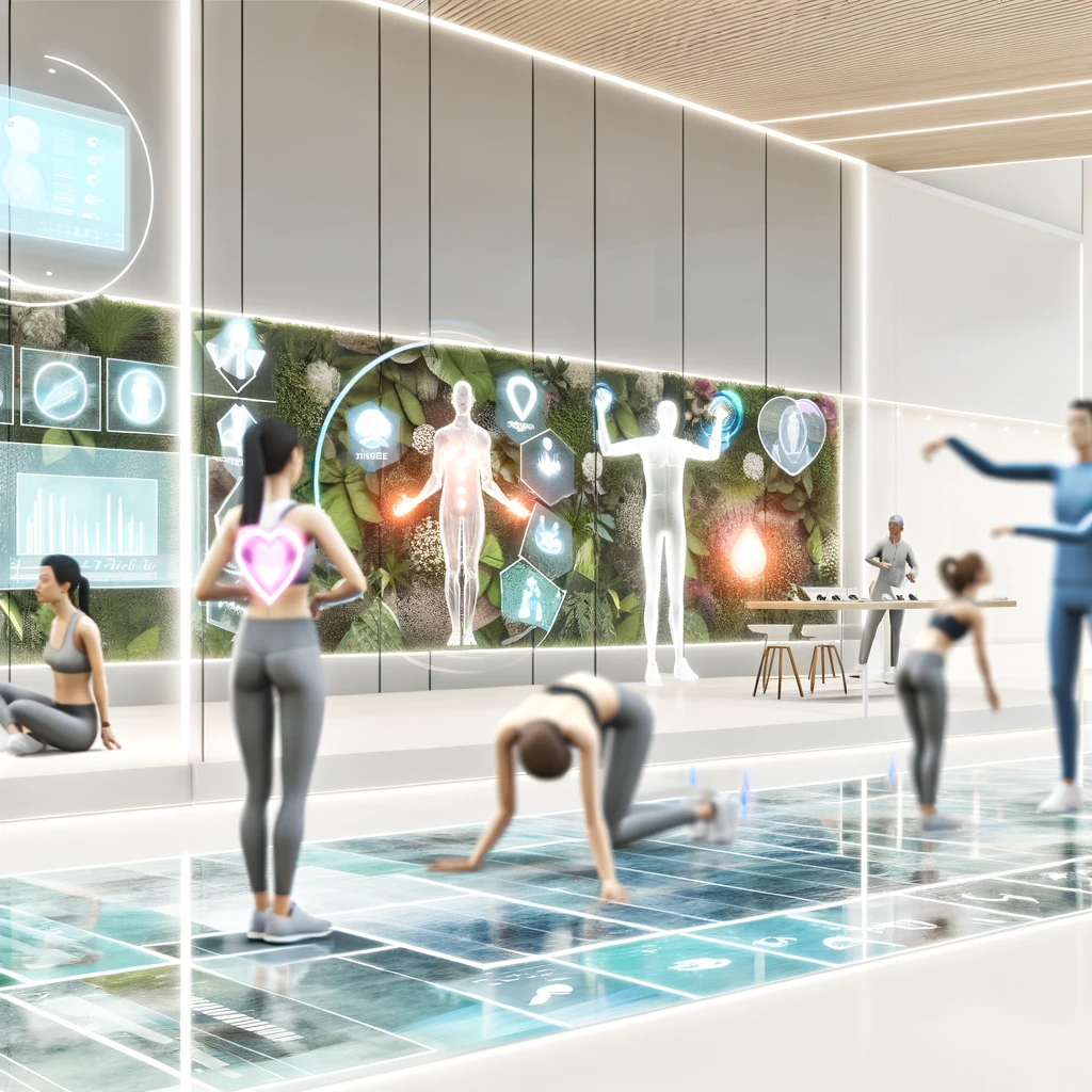 the latest health and wellness developments, I imagine a modern and clean design that conveys innovation and progress in the field.